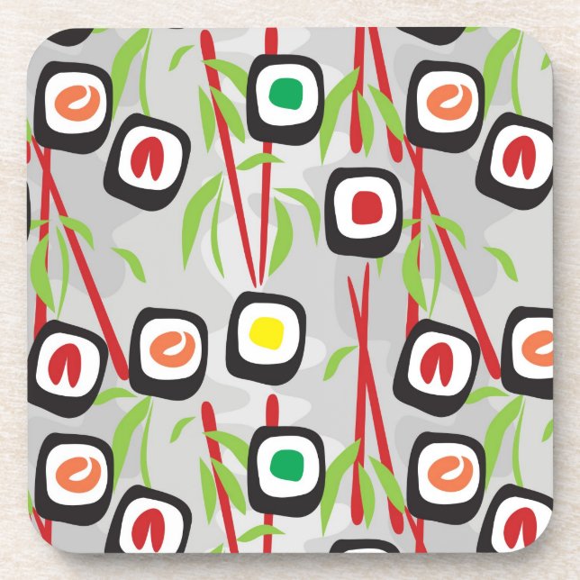 Sushi Pattern Drink Coaster (Front)