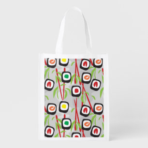Sushi Pattern Grocery Bag