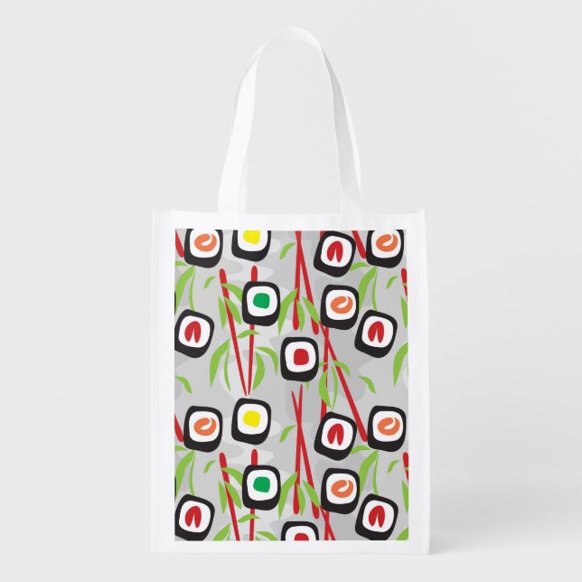 Sushi Pattern Grocery Bag (Front)