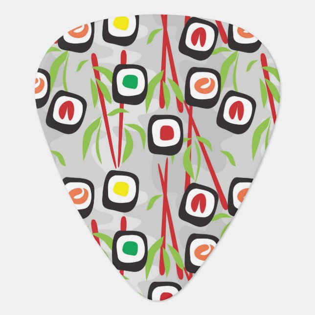 Sushi Pattern Guitar Pick (Front)
