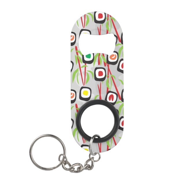 Sushi Pattern Keychain Bottle Opener (Front)