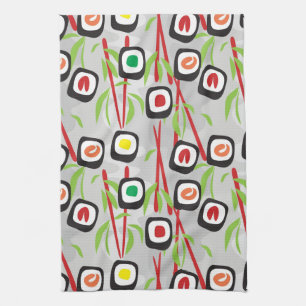 Sushi Pattern Kitchen Towel