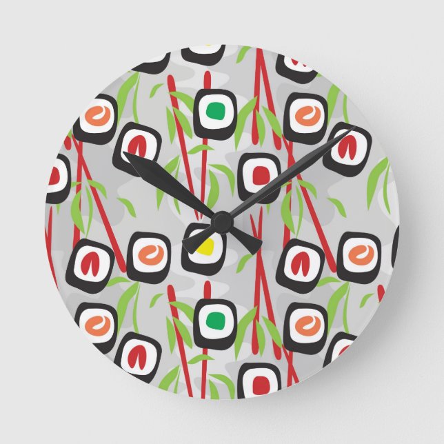 Sushi Pattern Round Clock (Front)