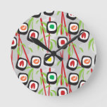 Sushi Pattern Round Clock