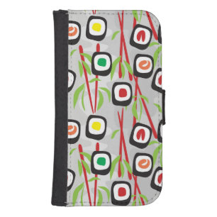Sushi Pattern Wallet Phone Case For Samsung Galaxy S4