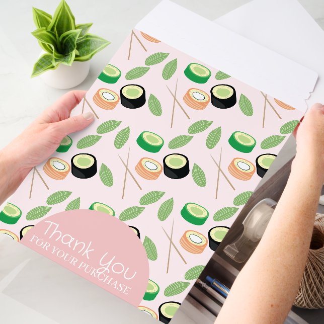 Sushi Pattern Thank You Business Envelope Mailers (Desk)