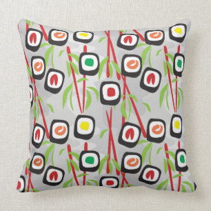 Sushi Pattern Throw Pillow