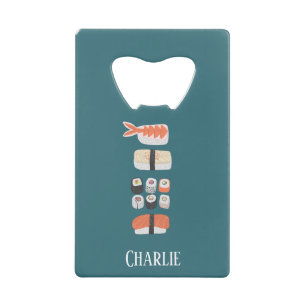 Sushi Personalized Credit Card Bottle Opener