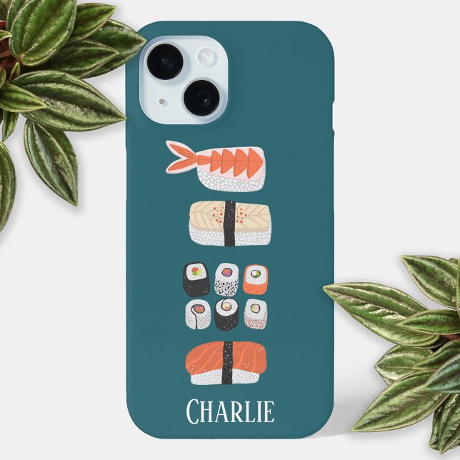 Sushi Personalized Iphone Case (Personalized name Japanese sushi fun cell phone case)