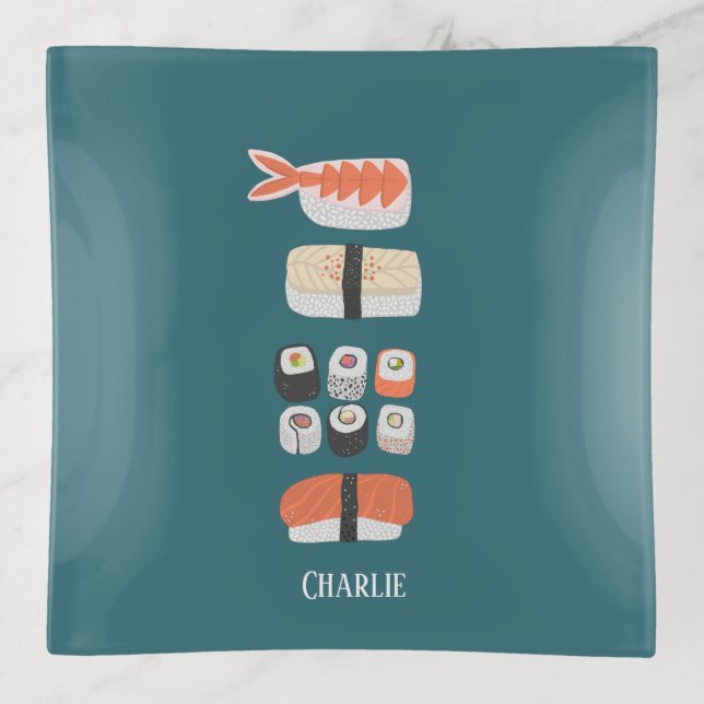 Sushi Personalized Trinket Tray (Front)