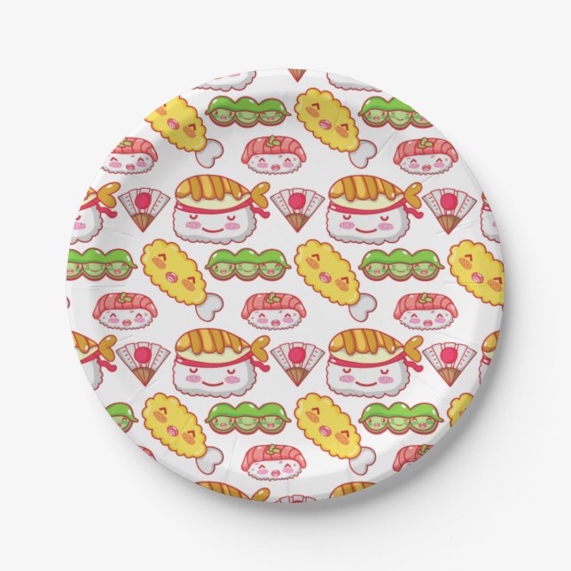 Sushi Pink Party Paper Plate- Special occasions. Paper Plates (Front)