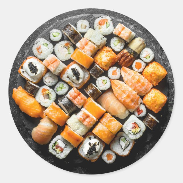 Sushi Platter Classic Round Sticker (Front)