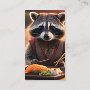 sushi raccoon business card