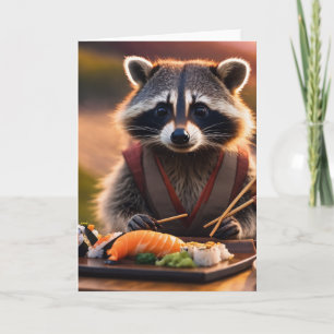 sushi raccoon card