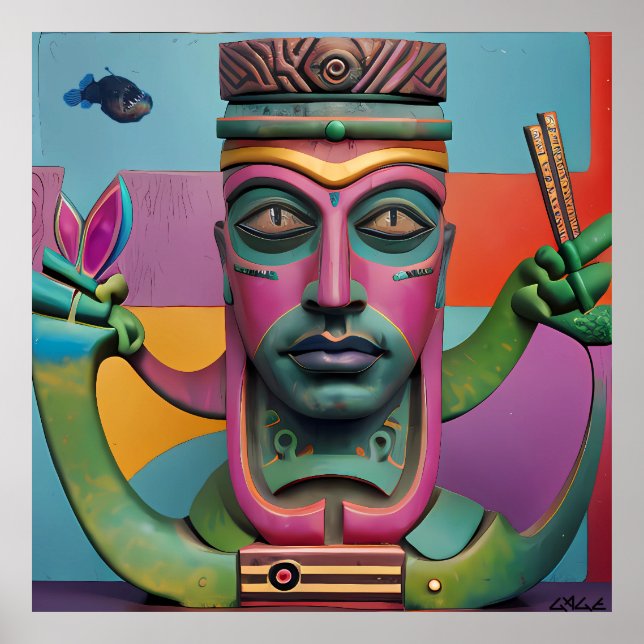 Sushi Radio Tiki Man Poster (Front)