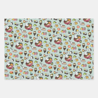 Sushi & Ramen Birds Wrapping Paper Sheets
