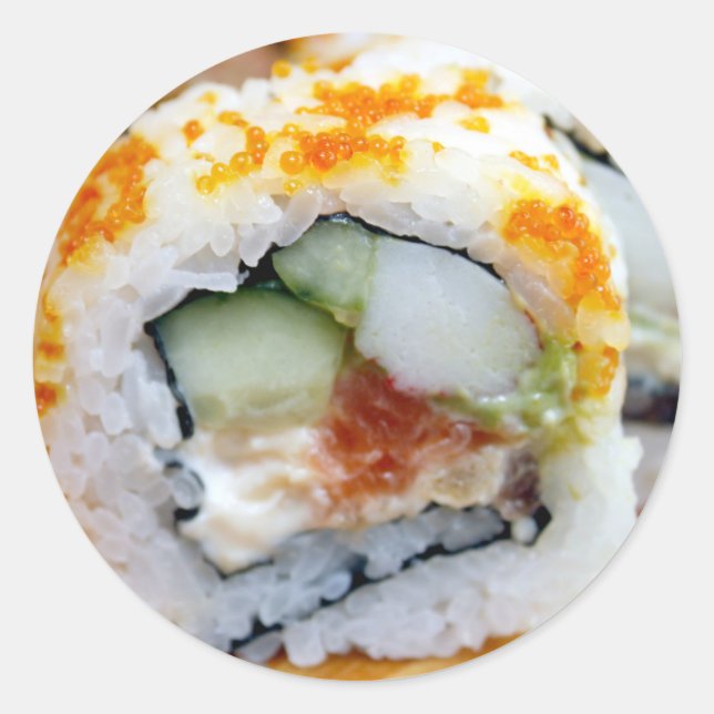 Sushi Realistic Food Classic Round Sticker (Front)