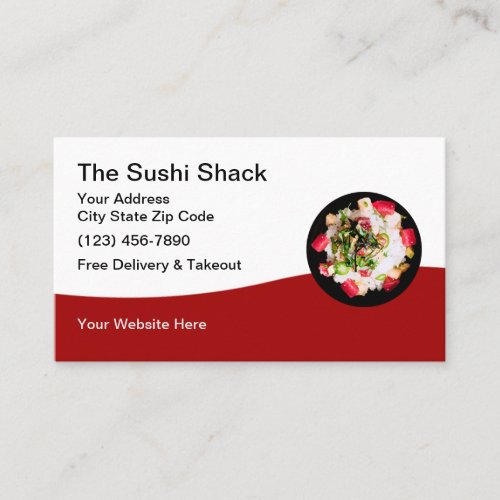 Sushi Restaurant And Japanese Cuisine Business Card