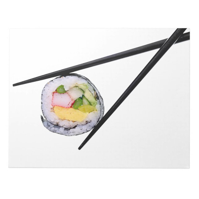 Sushi Roll & Chopsticks - Customized Template Notepad (Front)