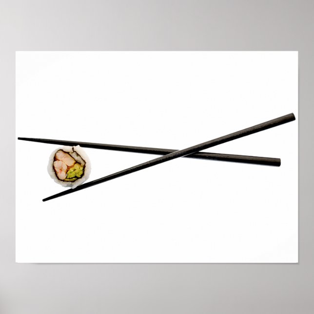 Sushi Roll & Chopsticks - Customized Template Poster (Front)