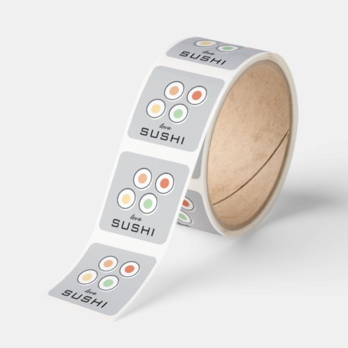 Sushi roll drawing custom stickers and sealers