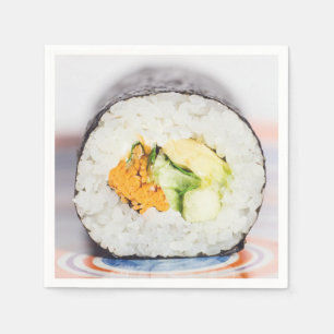Sushi roll Fish and rice Napkins