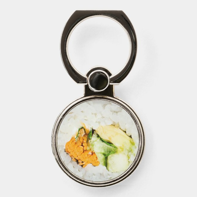 Sushi roll Fish and rice Phone Ring Stand (Front)
