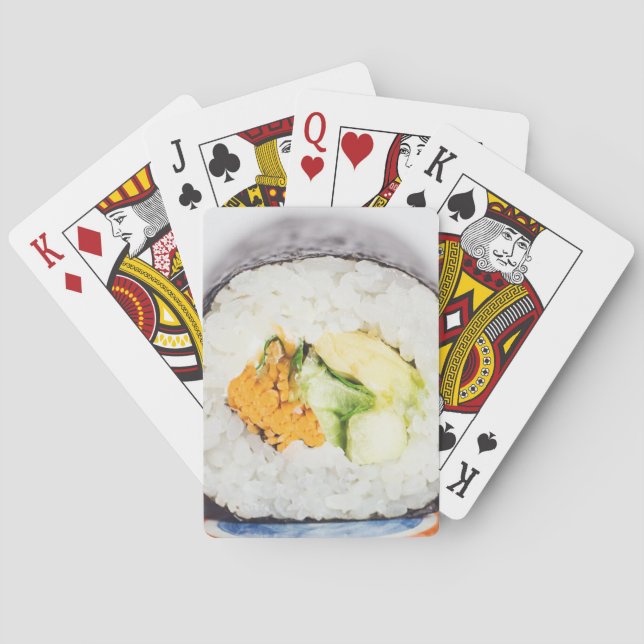Sushi roll Fish and rice Poker Cards (Back)