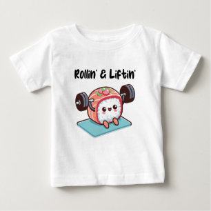 Sushi Roll Lifting Weights Baby T-Shirt