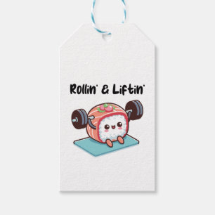 Sushi Roll Lifting Weights Gift Tags
