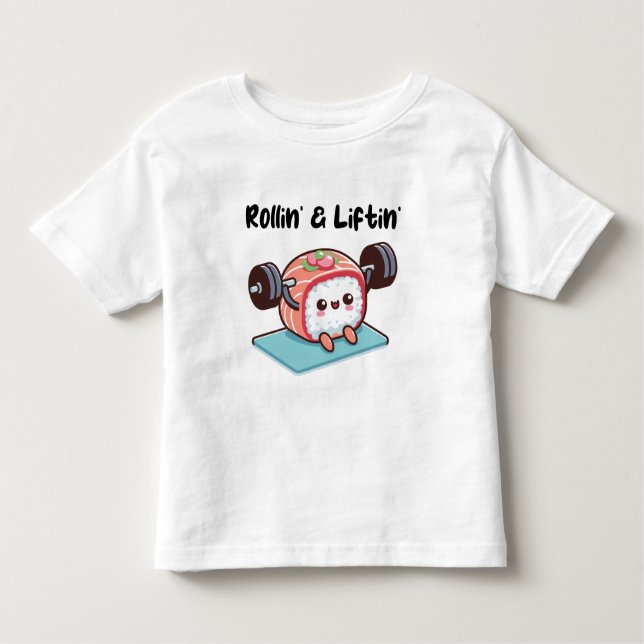 Sushi Roll Lifting Weights Toddler T-shirt (Front)