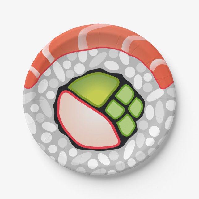 Sushi Roll Paper Plates (Front)