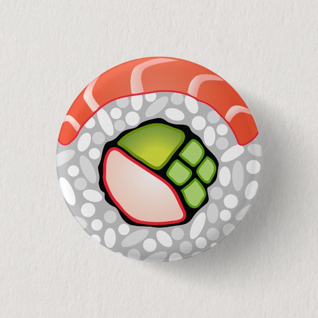 Sushi Roll Pinback Button (Front)