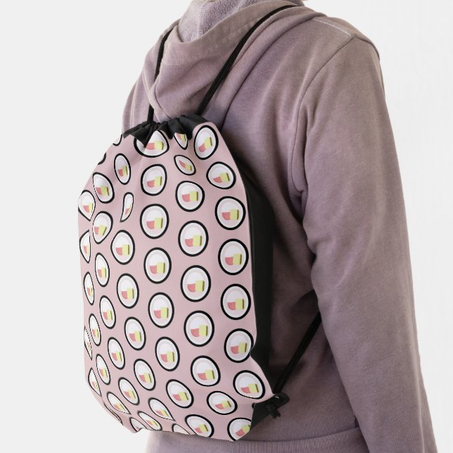 Sushi Roll Salmon Pattern Drawstring Bag (Insitu)
