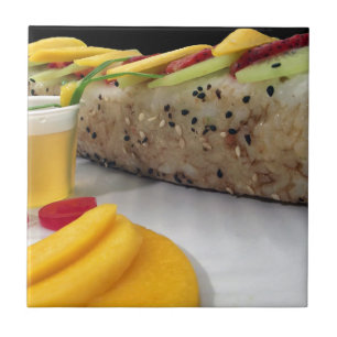 Sushi Roll Sushi Mango Rice Japanese Food Asian Tile