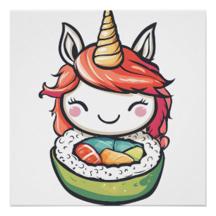 Sushi Roll Unicorn (1) Poster