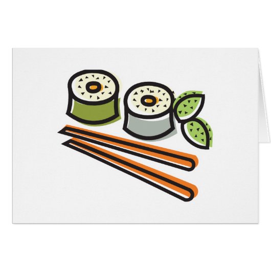 sushi rolls and chopsticks cards (Front Horizontal)