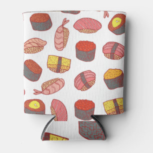 Sushi rolls, doodle, colorful wallpaper can cooler
