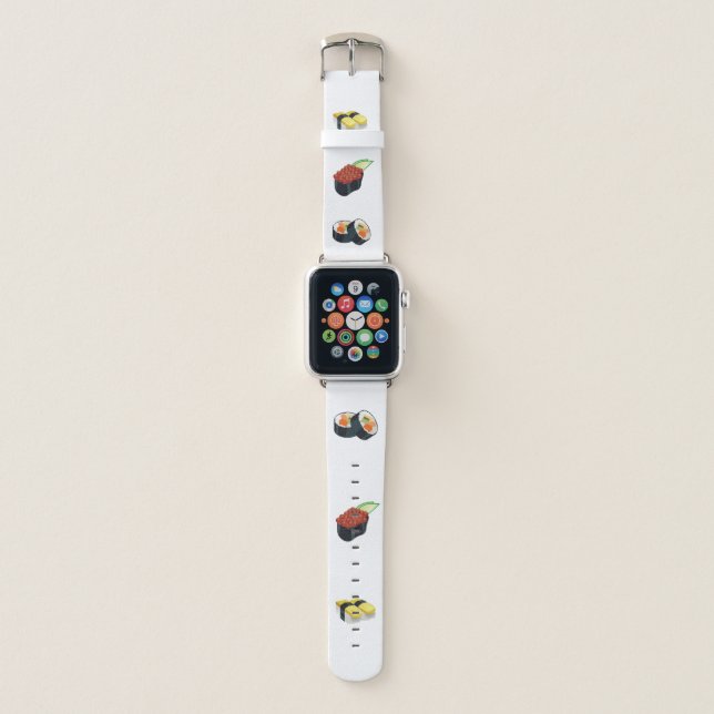 Sushi Rolls Food Japanese Crab Fish Fun Apple Watch Band (Front)
