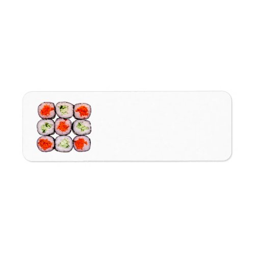 Sushi Rolls Japanese Food Template Label