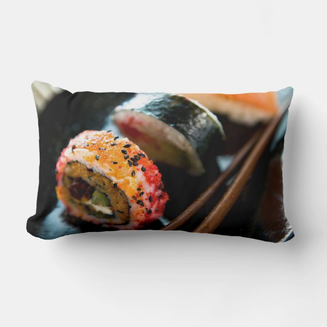 Sushi Rolls Lumbar Pillow (Front)