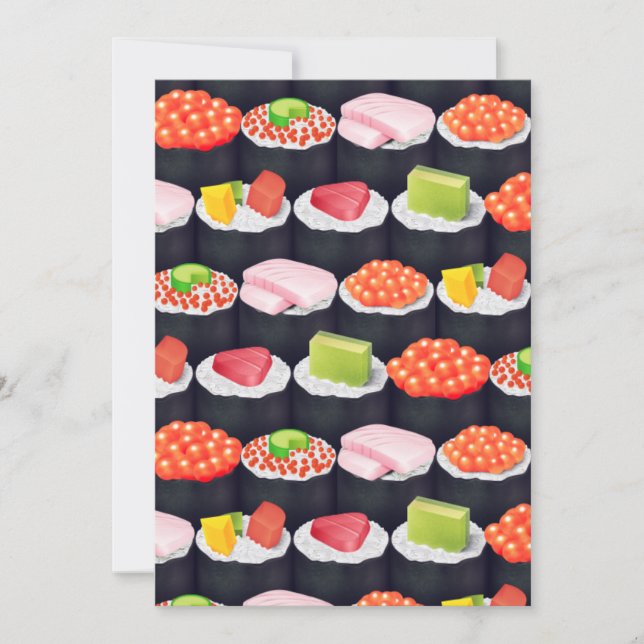 sushi rolls party invitations (Front)