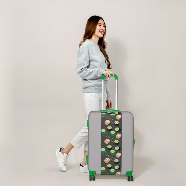 Sushi Rolls Salmon Cucumber Asian Pattern Luggage (Scale)