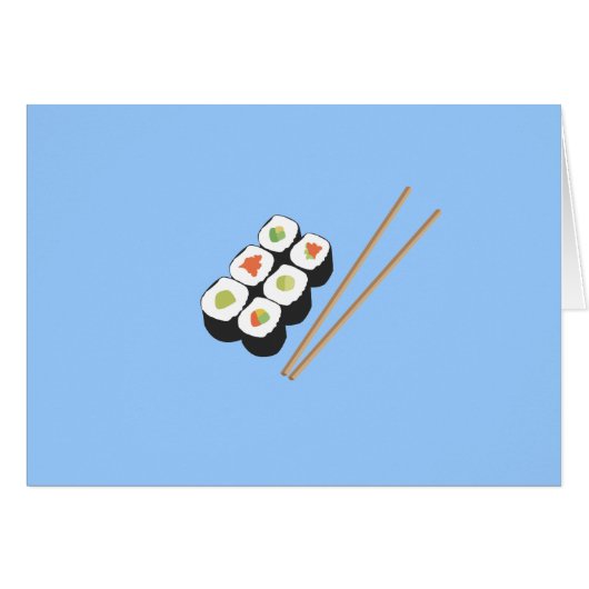 Sushi rolls with chopsticks cards (Front Horizontal)