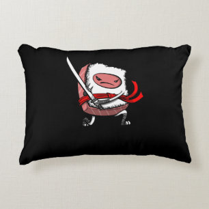 Sushi Samurai Ninja Kawaii Japanese Food Accent Pillow