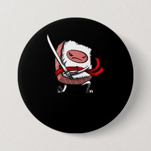 Sushi Samurai Ninja Kawaii Japanese Food Button