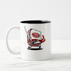 Sushi Samurai Ninja Kawaii Japanese Food Two-Tone Coffee Mug