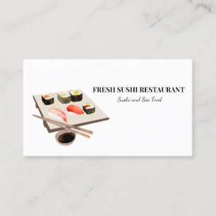 Sushi Seafood Restaurant Chef Business Card