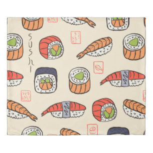 sushi seamless pattern duvet cover