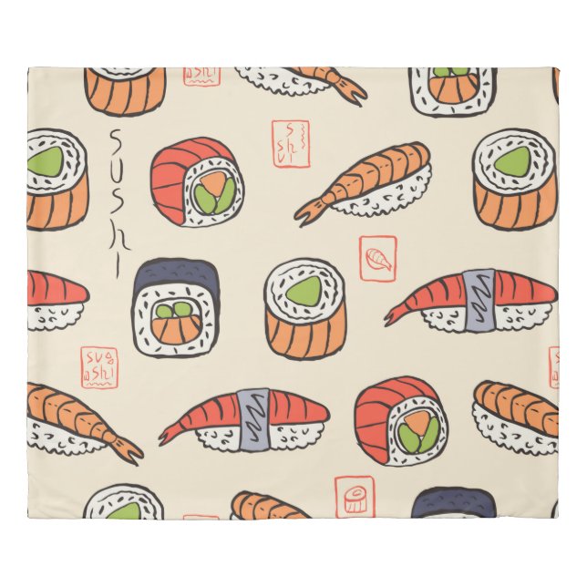 sushi seamless pattern duvet cover (Front)